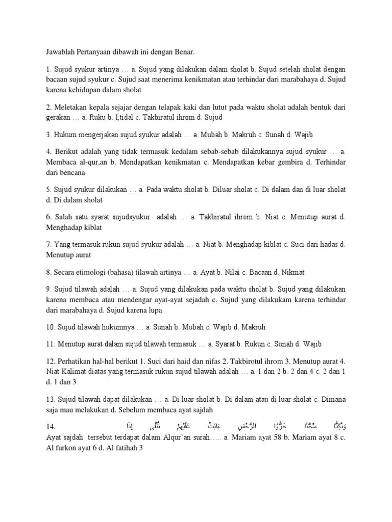 Soal - Soal Fiqih | PDF