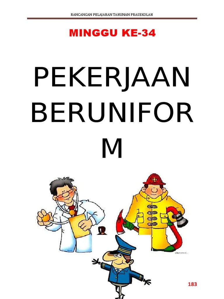 Mewarna lembaran kerja prasekolah tema pekerjaan tidak beruniform prasekolah sk ulu kakus: Minggu 34 Pekerjaan Uniform Pdf