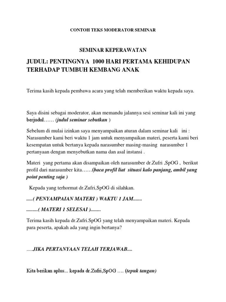 Contoh naskah moderator dan narasumber. Contoh Teks Moderator Seminar