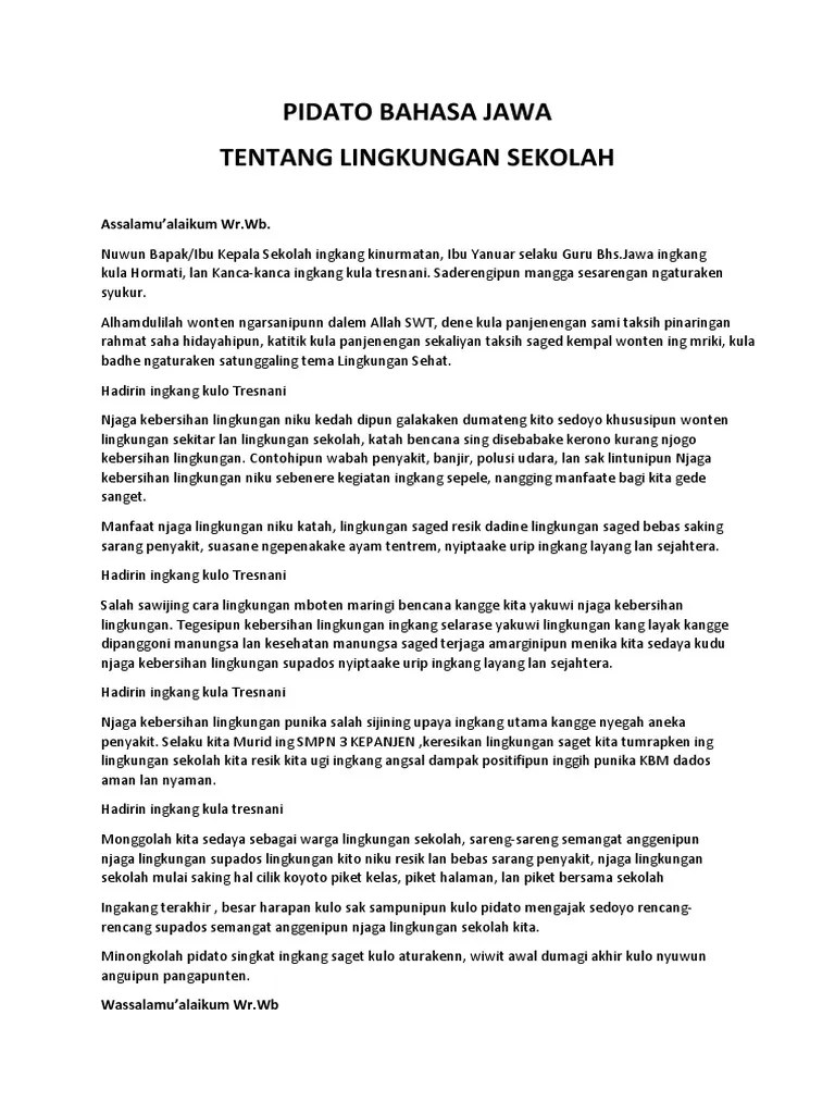 Contoh Teks Pidato Bahasa Jawa Singkat Tentang Pendidikan Sebelumnya Pacquiao menilai Duterter kurang tegas terhadap Cina terkait konflik di Laut Cina Selatan.