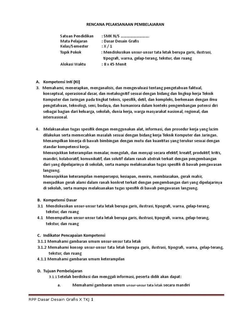 KD01-Mendiskusikan Unsur-Unsur Tata Letak Berupa Garis, Ilustrasi,  Tipografi, Warna, Gelap-Terang, Tekstur, Dan Ruang | PDF