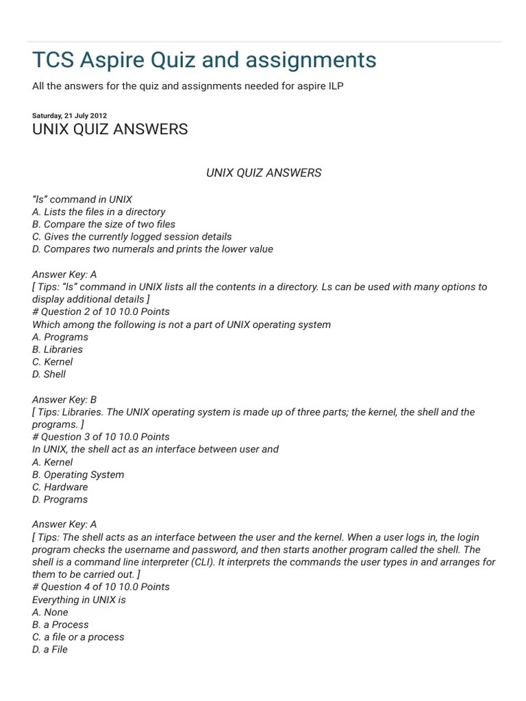 MCQ 4 | PDF | Shell (Computing) | Operating System
