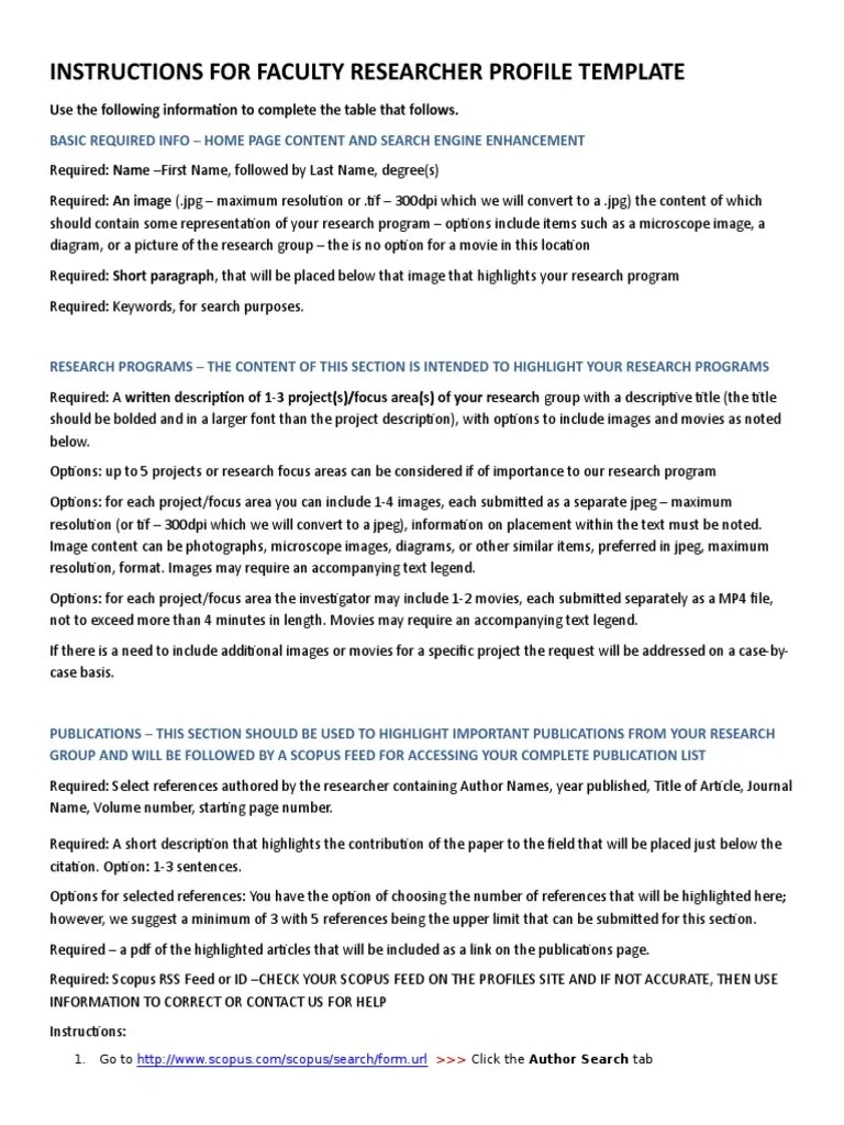 Faculty Research Template | PDF | Hyperlink | Information Science