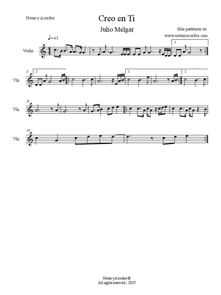 Creo En Ti Julio Melgar Violin Partitura | PDF