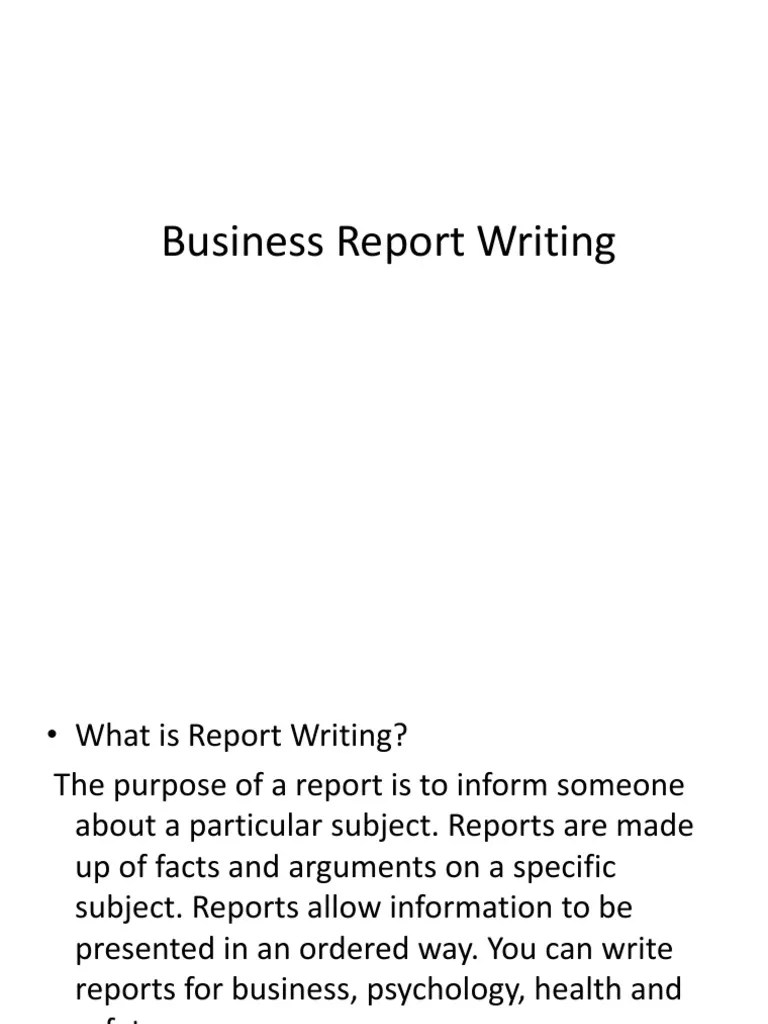 Business Report Writing | PDF | Essays | Psychological Concepts