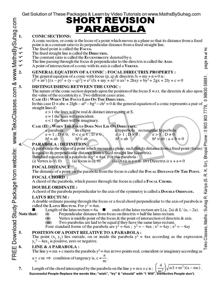 53 CONIC SECTION PART 4 Of 8 PDF | PDF | Perpendicular | Circle