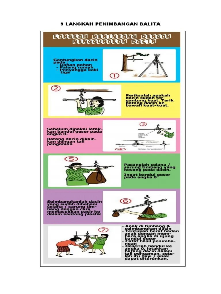 9 Langkah Penimbangan Balita | PDF