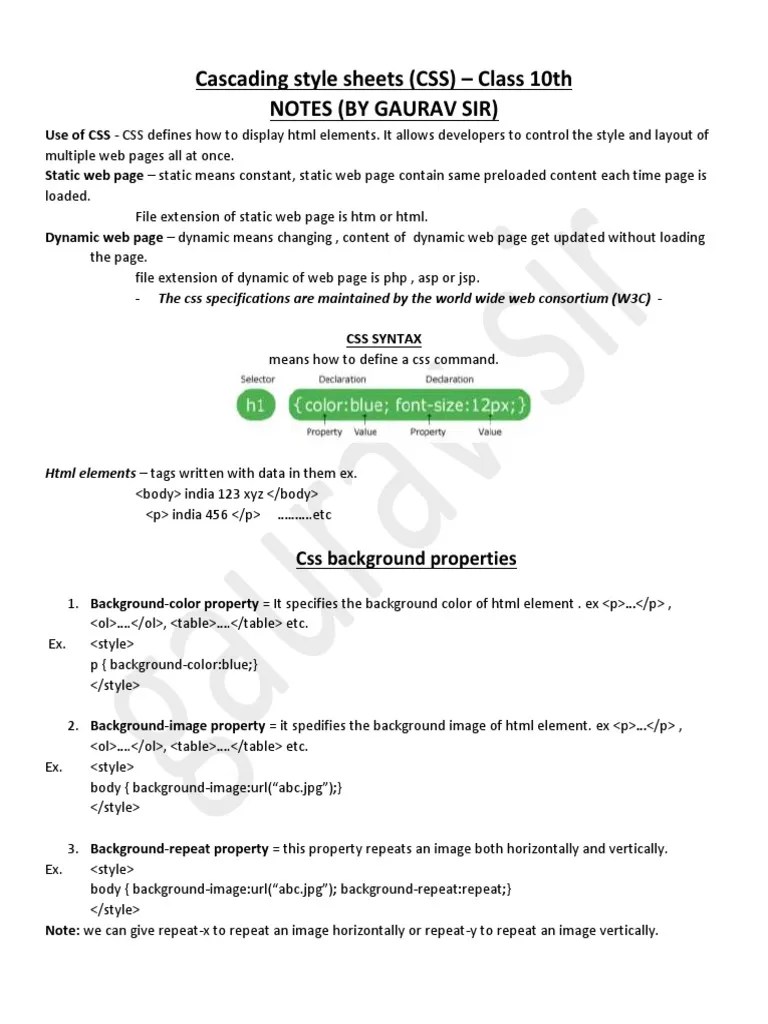 Css 10 | PDF | Cascading Style Sheets | Html