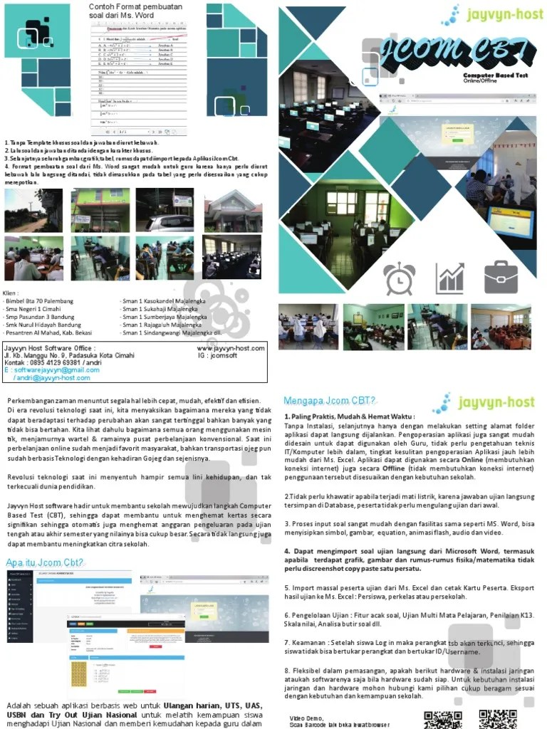 Peserta didik dapat menentukan kosakata dan ungkapan komunikatif dari wacana/gambar/grafik/ tabel dengan topik: Brosur Jcom Cbt Dokumentasi Pdf