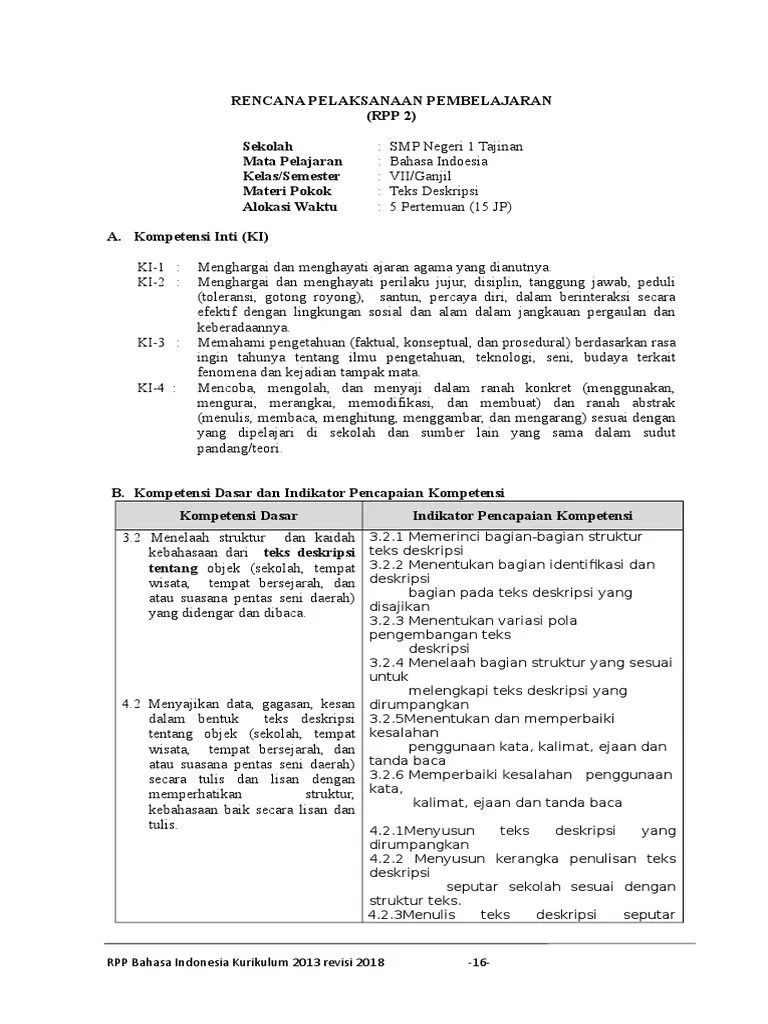 Berikut ini contoh rpp bahasa indonesia smp kelas 7 kd 4.2 revisi 2017. Kd 3 2 4 2 Pdf