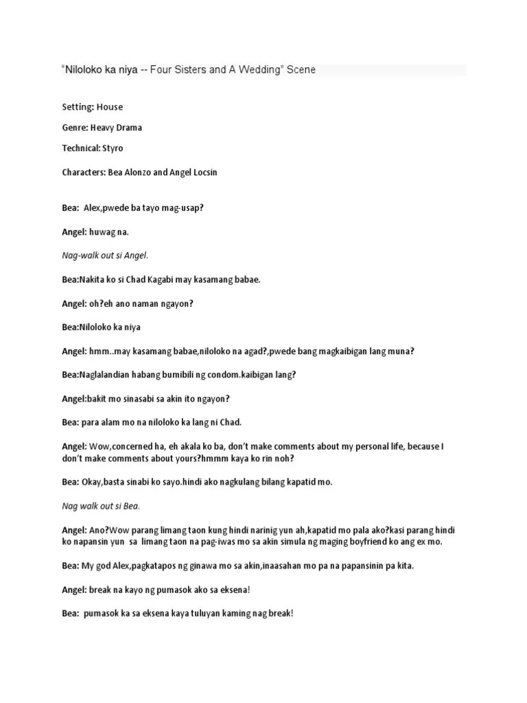 Four Sisters And A Wedding Bea And Angel-Drama | PDF