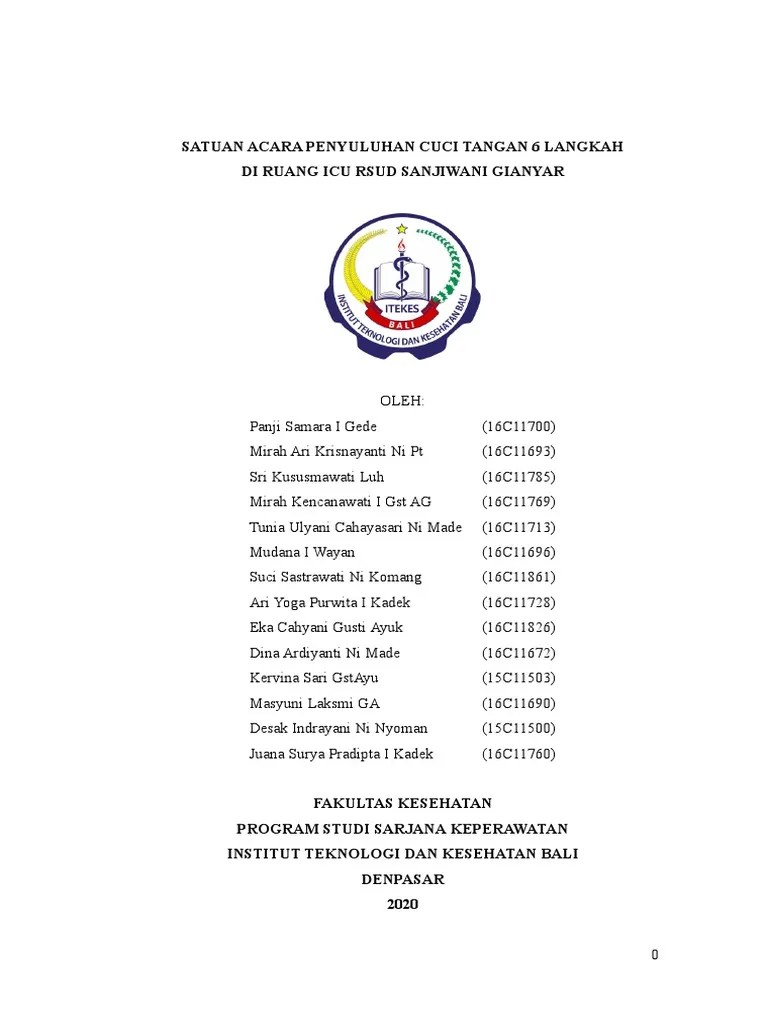 Satuan Acara Penyuluhan Cuci Tangan | PDF