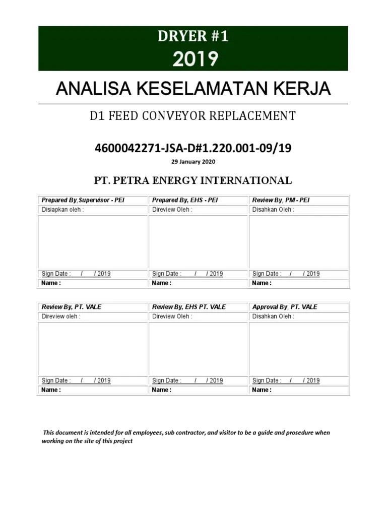 Job Safety Analisys (JSA) | PDF