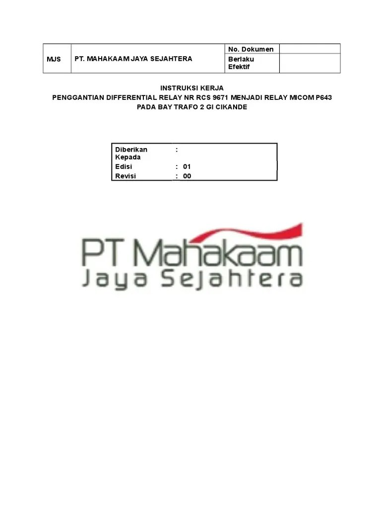 Contoh Instruksi Kerja | PDF