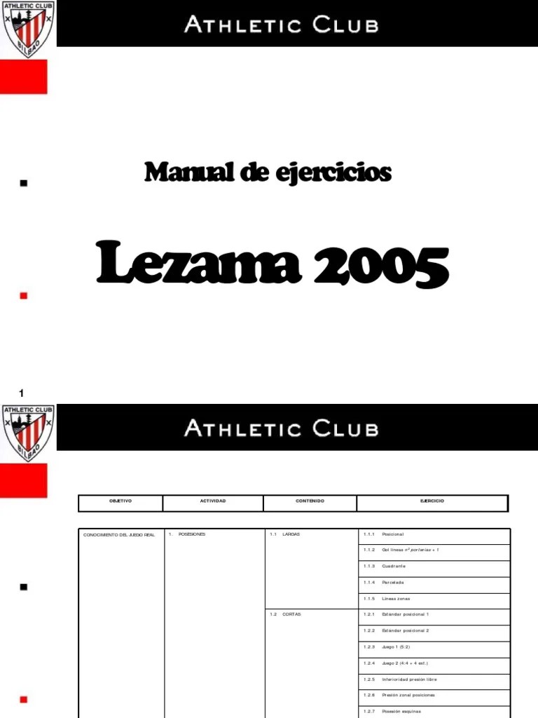 Manual De Ejercicios Athleticclub Futbol | Descargar Gratis PDF | Defensor (Asociación De Fútbol ...