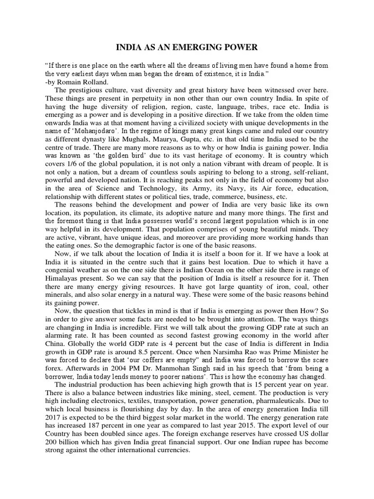 India's Ascent As An Emerging Global Power: Tracing India's Economic Growth, Political Influence ...