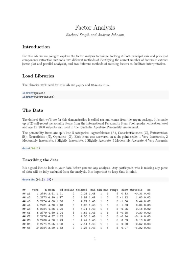 10 FactorAnalysis | PDF | Factor Analysis | Principal Component Analysis