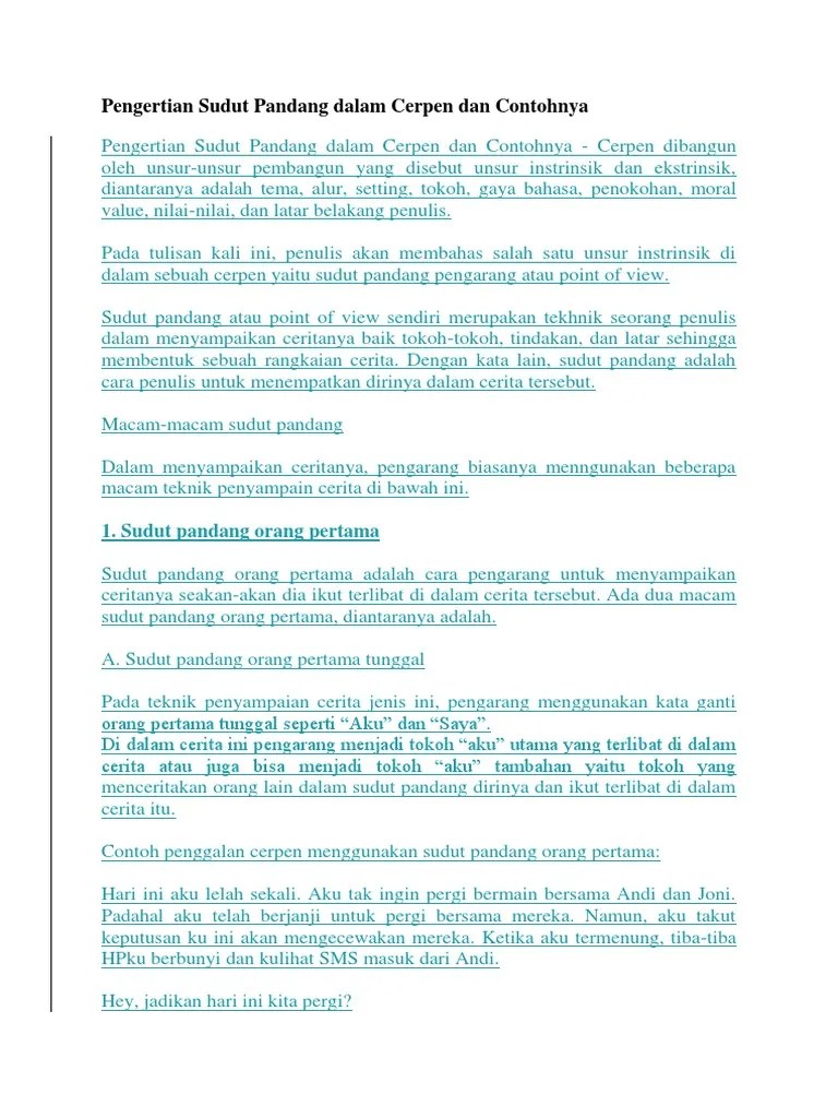 Sudut Pandang Orang Ketiga Sebagai Pengamat Adalah
