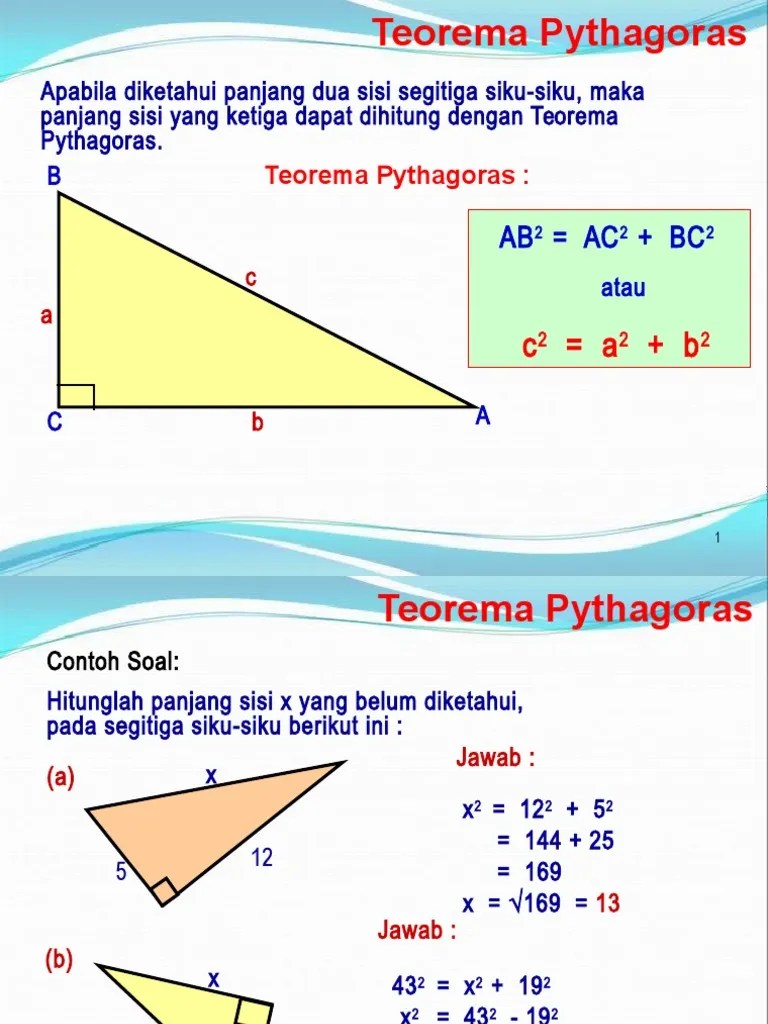 Soal Trigonometri Mencari Tinggi Pada Perbandingan Sisi Segitiga Halaman All Kompas Salah satu identitas trigonometri yang paling sering digunakan adalah identitas pythagoras.