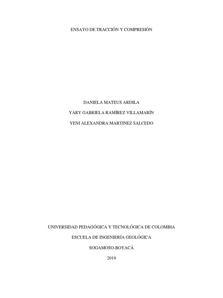 Ensayo De Tracción Y Compresión | PDF | Física Aplicada E Interdisciplinaria | Materiales