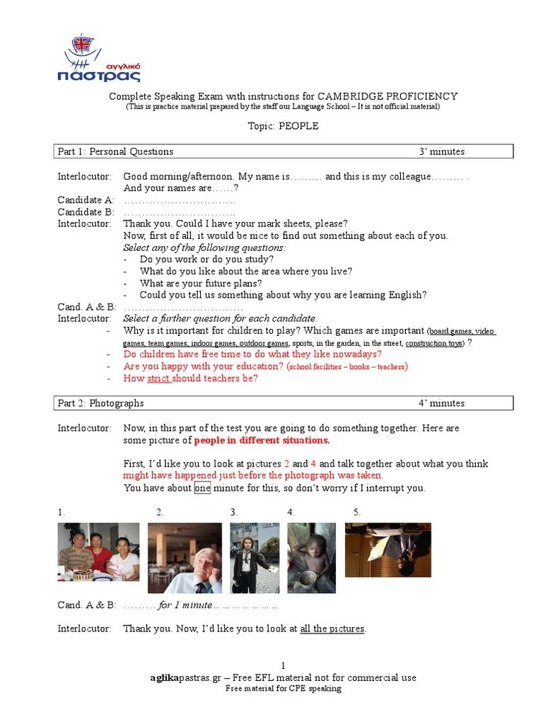 Cpe Speaking People | PDF | Learning | Cognition