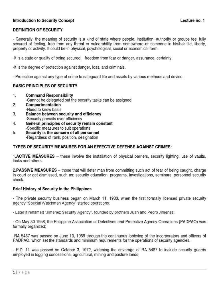 Lecture 1 Introduction To Security | PDF | Information Security | Lighting