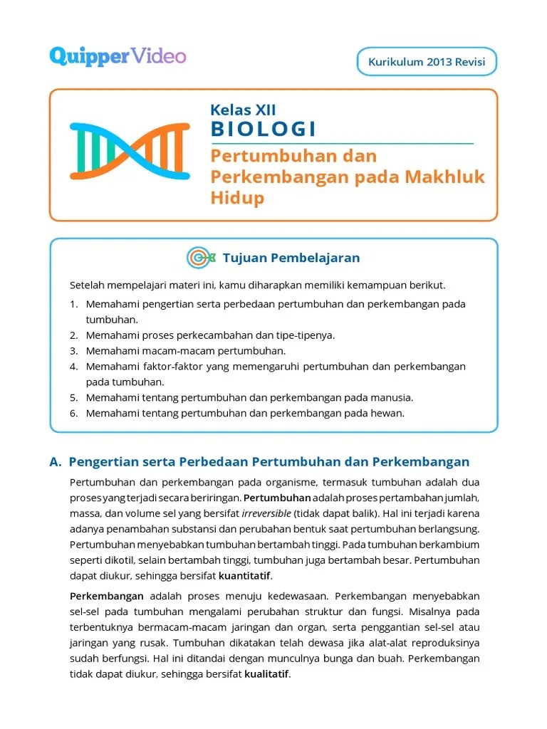 Pengertian Pertumbuhan Dan Perkembangan 0 | PDF