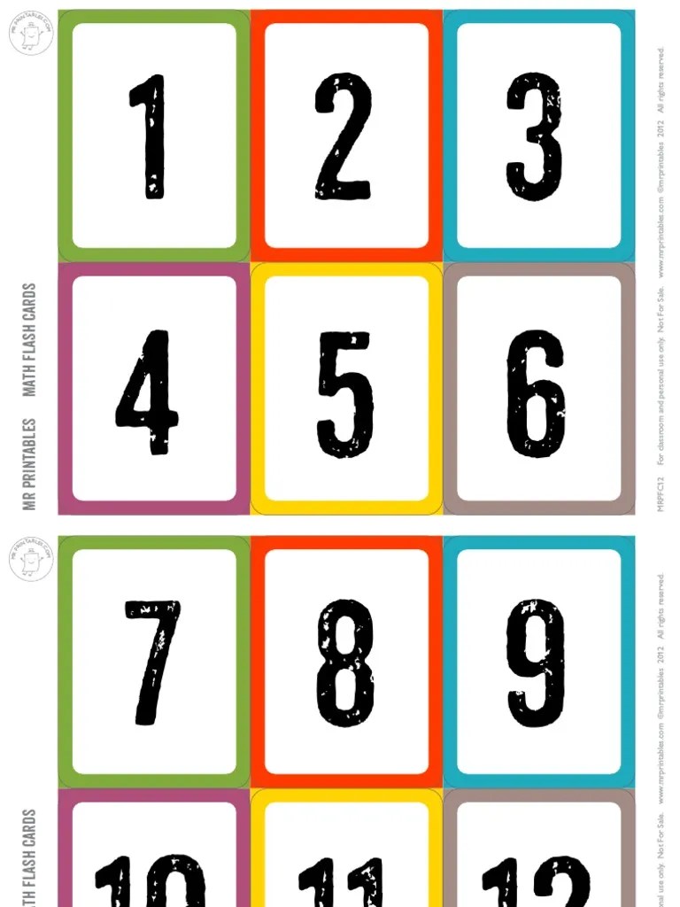 These free printable sentiments are ideal for adding to handmade cards and other projects. Mrprintables Math Flash Cards Number1 30 Color Border Ltr Pdf