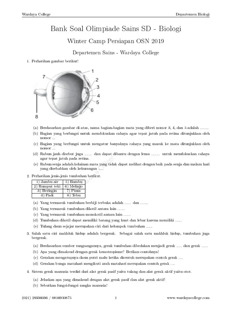 Salah satu ciri khas makhluk hidup pilihlah satu jawaban yang benar adalah melakukan eksresi yang . Soal Osn Ipa Tentang Ciri Ciri Makhluk Hidup Beinyu Com