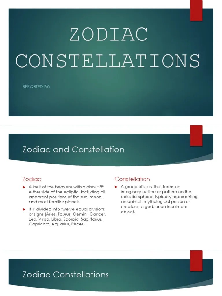 Zodiac Constellations | PDF | Zodiac | Constellation