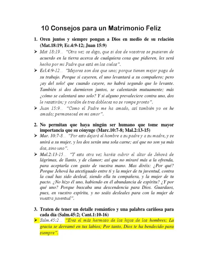 10 Consejos Para Un Matrimonio Feliz | PDF | Jacob | Amor