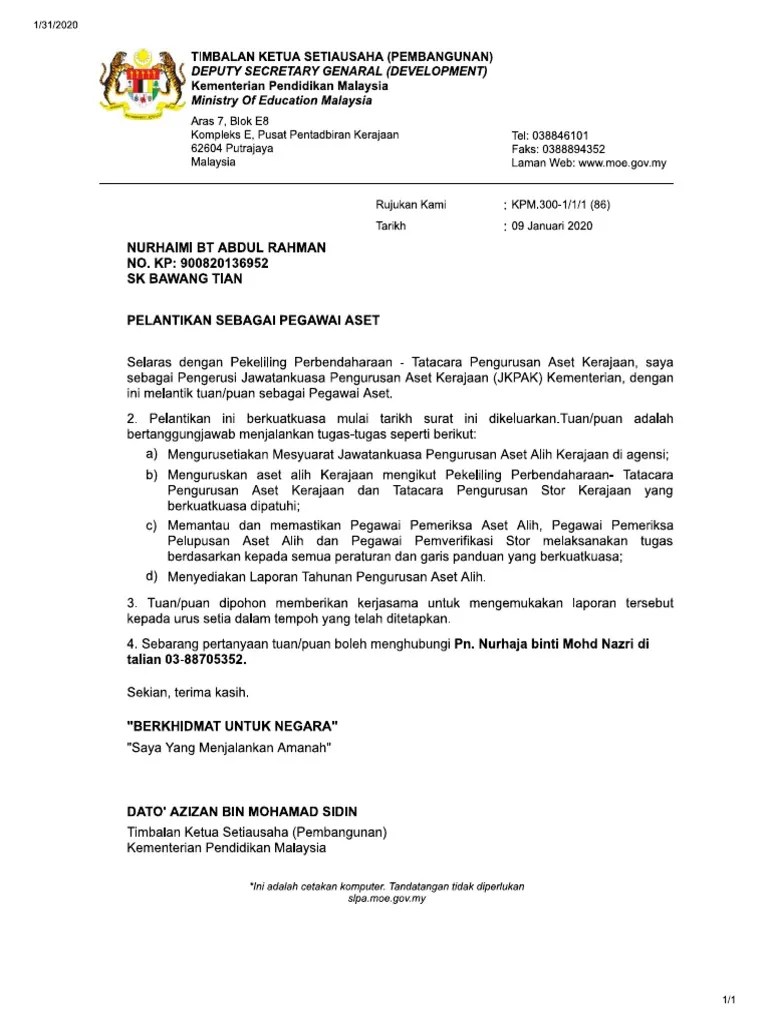 Jabatan tenaga kerja bangi (jtk). Contoh Surat Pelantikan Pegawai Pemeriksa Pdf