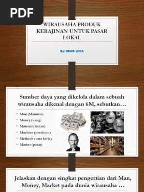 Dibutuhkan pengelolaan yang baik untuk mencapai tujuan perusahaan atau industri 6 tipe sumber daya usaha (. Wirausaha Produk Kerajinan Untuk Pasar Lokal Pdf