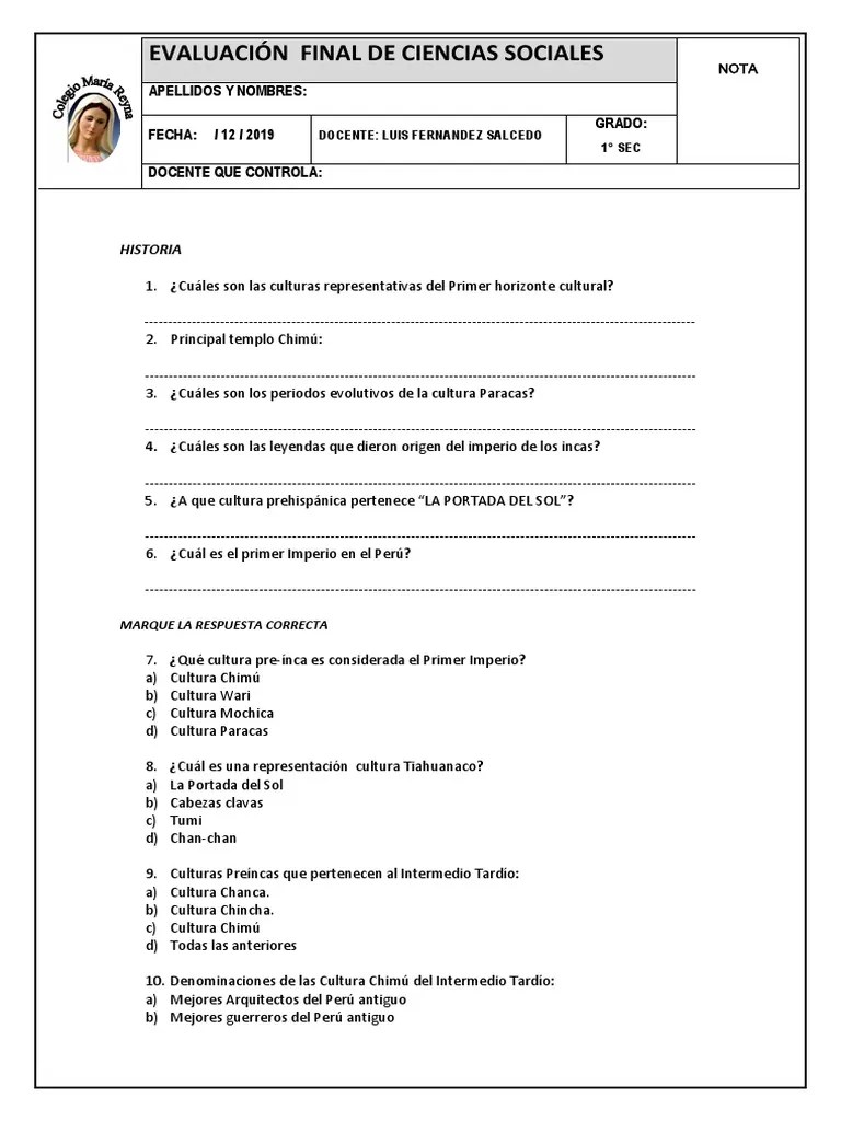 Examen Final Primero De Secundaria Pdf - Modern Gradient Art - 4K