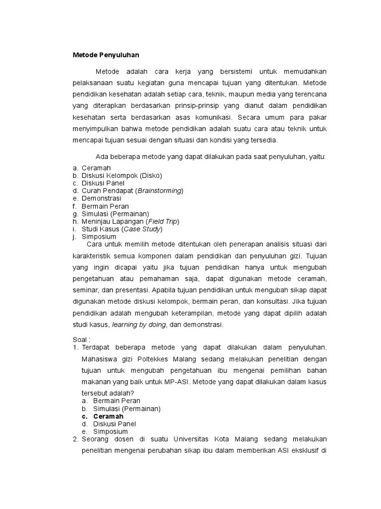 Metode Penyuluhan | PDF