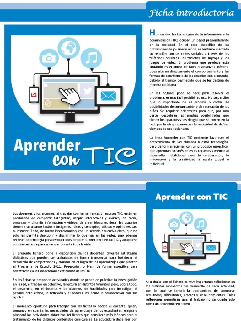 Línea Aprender Con Tic PDF | PDF | Tecnología De Información Y Comunicaciones | Educación De La ...