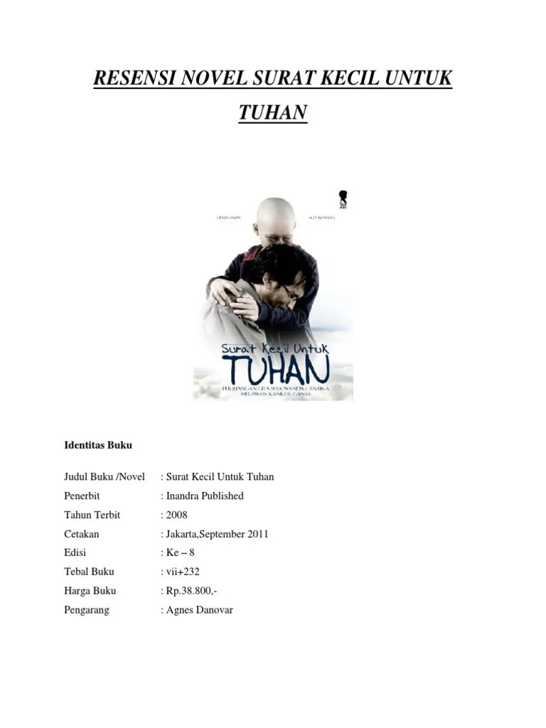 Kumpulan Materi Tugas Sekolah Dan Belajar Online Gratis Resensi Novel Surat Kecil Untuk Tuhan Judul Buku Novel.