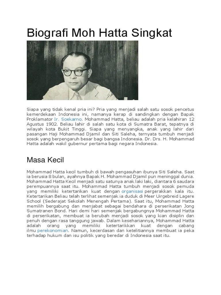 Biografi Moh Hatta Singkat | PDF