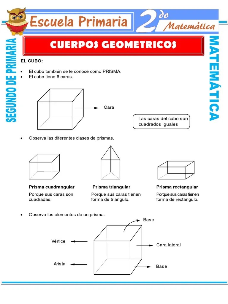 Características de los cuerpos geométricos (prismas y pirámides sexto grado).partes de los prismas y pirámides. Cuerpos Geometricos Para Segundo De Primaria Pdf Rectangulo Geometria Clasica