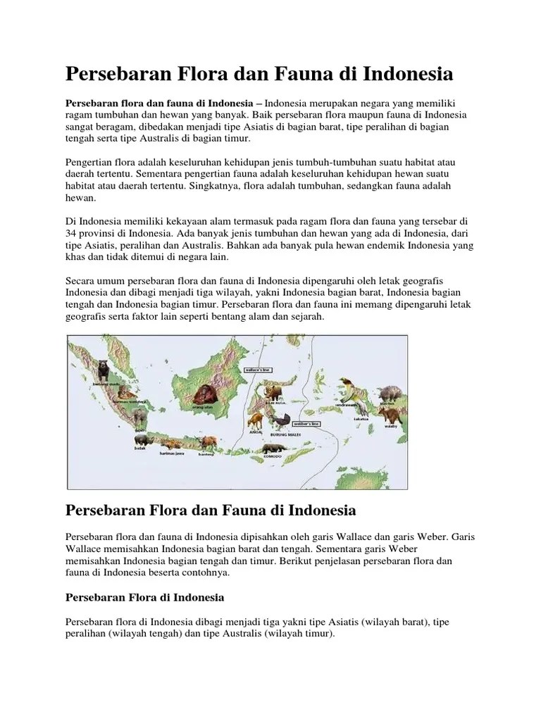 Persebaran Flora Dan Fauna Di Indonesia | PDF