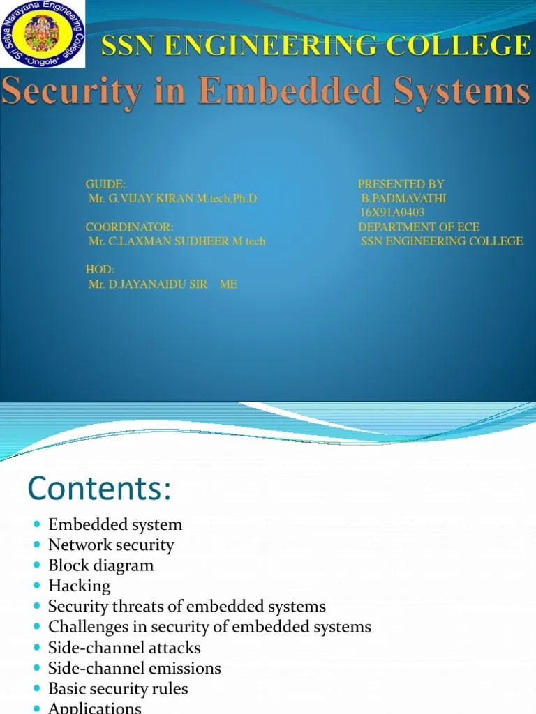 Security In Embedded Systems | PDF | Embedded System | Cryptography