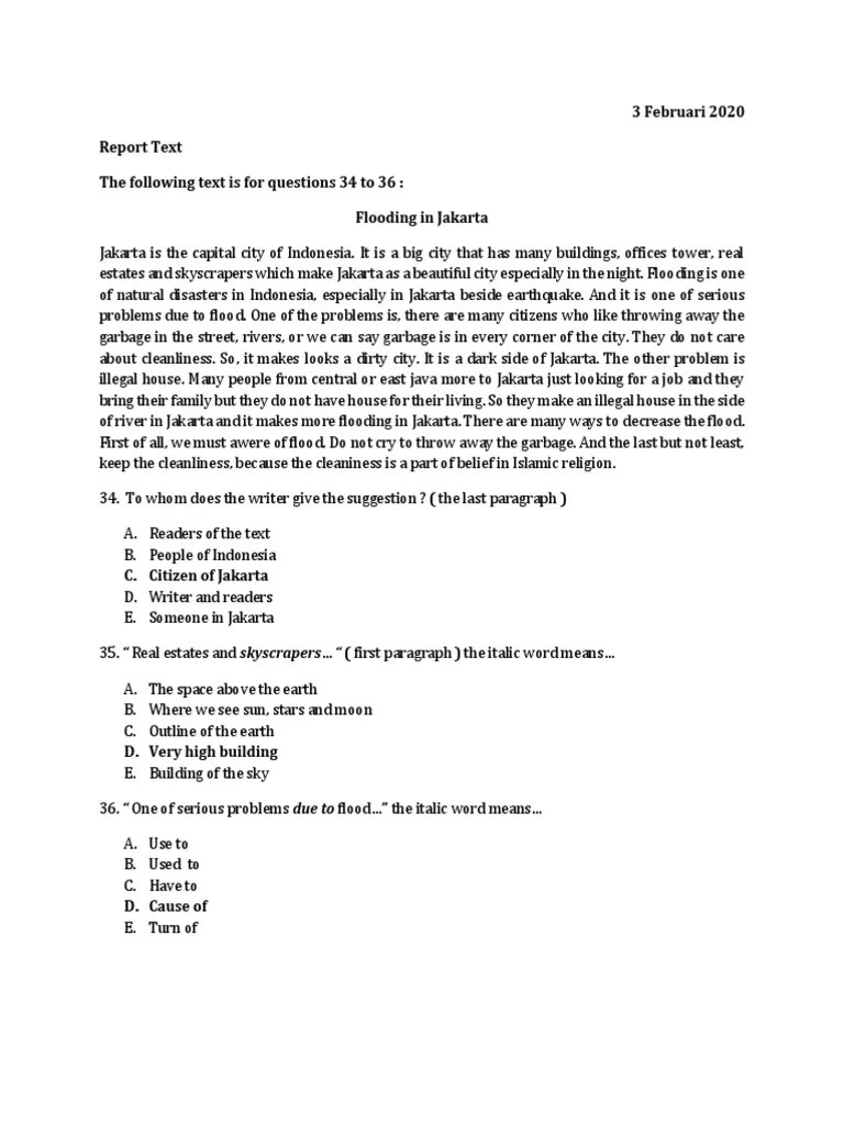 Bahasa Inggris Yang Banjir | Jakarta | Disaster And Accident