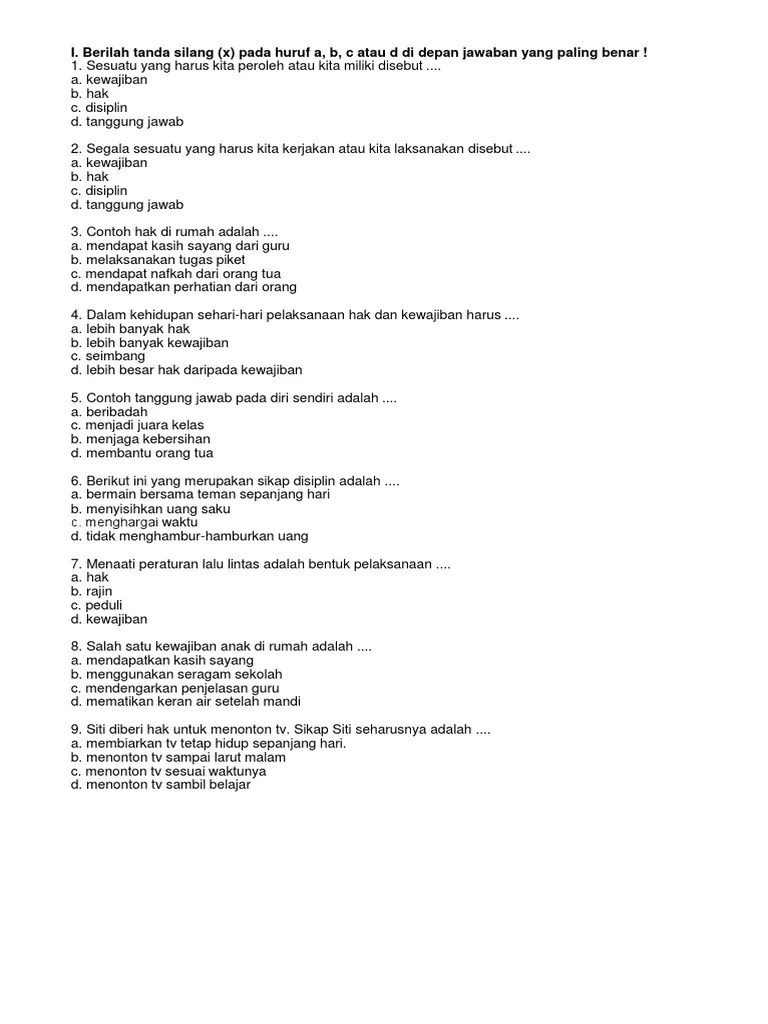 Soal UAS PAS K13 Tema 3 Kelas 6 Semester 1 PPKN | PDF