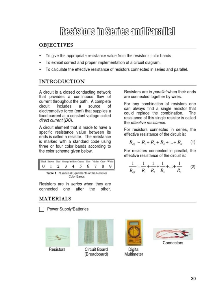 Resistors In Series And Parallel PDF | PDF | Series And Parallel Circuits | Electrical Network