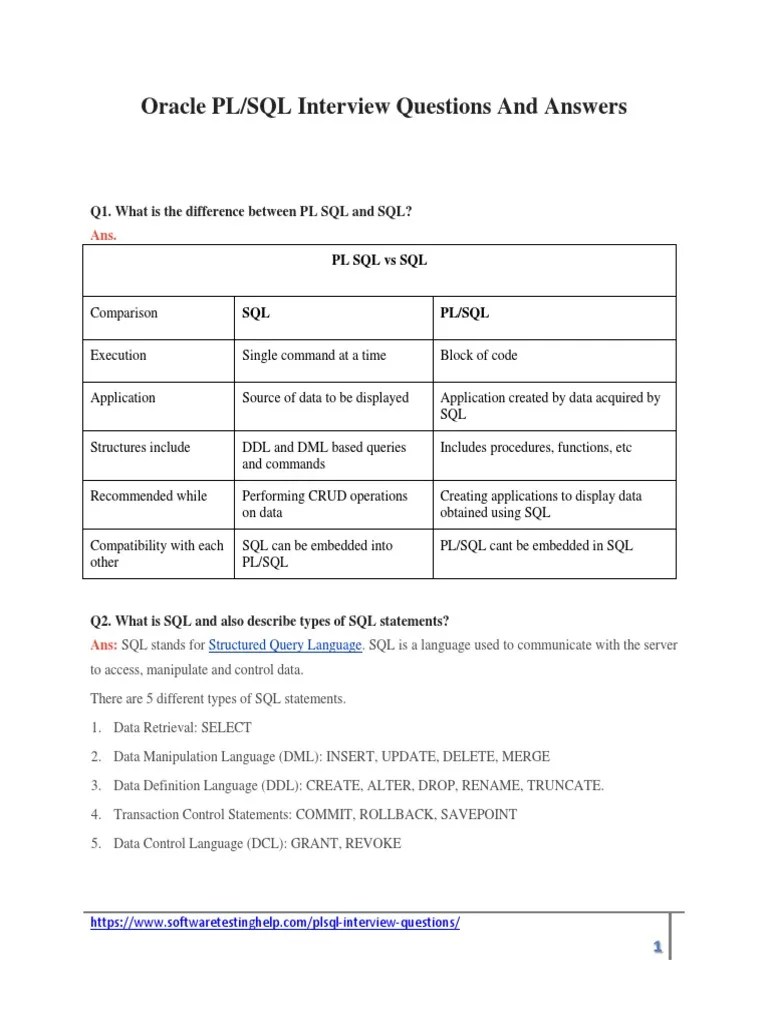 Oracle PLSQL Interview Adv | PDF | Pl/Sql | Sql