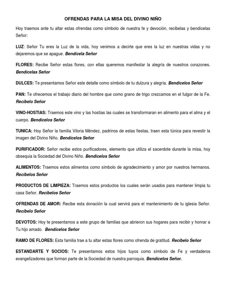Él sale a nuestro encuentro y, luego,. Ofrendas Para La Misa Del Divino Nino 2020 Pdf Misa Liturgia Religion Y Creencia