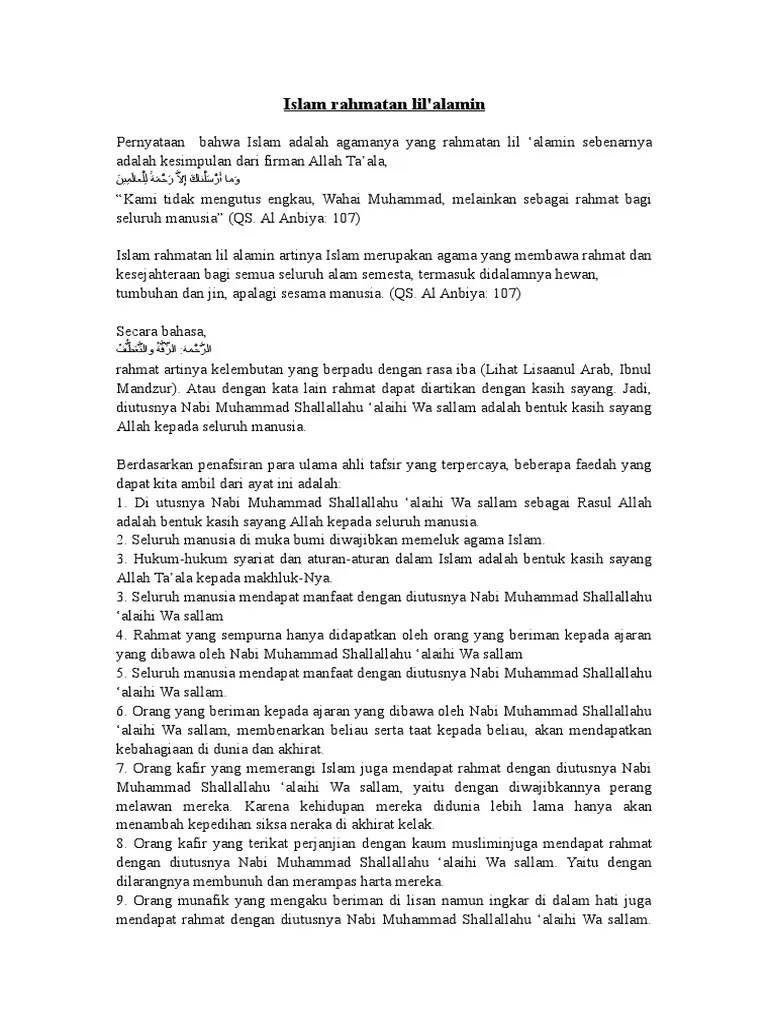 Islam Rahmatan Lil&rsquo;alamin | PDF