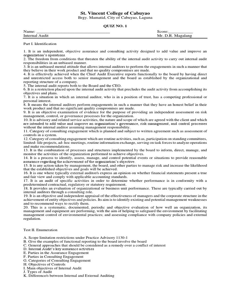 Internal Audit | PDF