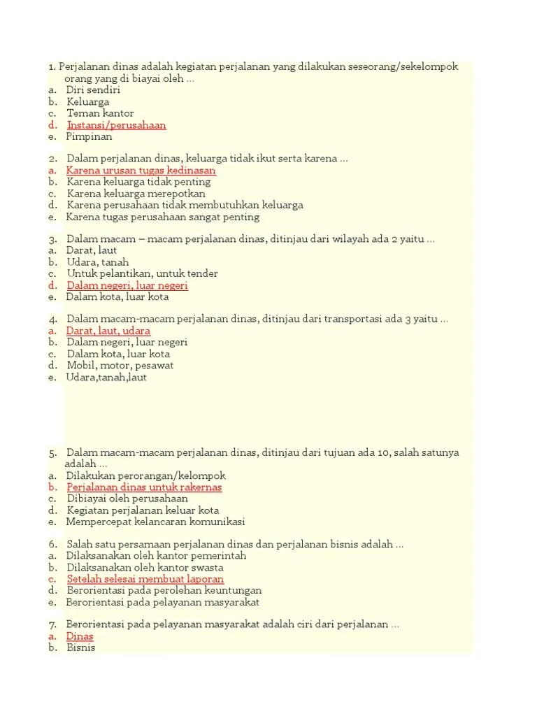 Perjalanan Dinas Adalah Kegiatan Perjalanan | PDF