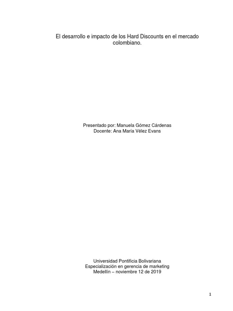 El Impacto De Los Hard Discounts En La Transformación Del Mercado Minorista Colombiano | PDF ...